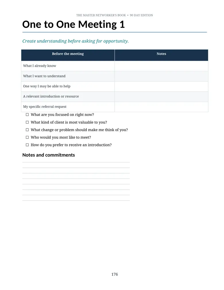 One-to-one worksheets sample page